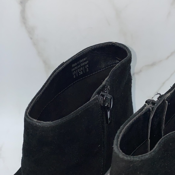 ALDO black suede ankle booties block heels - Picture 3 of 5